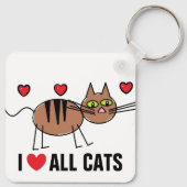 I Liebe All Cats Schlüsselanhänger (Rückseite)