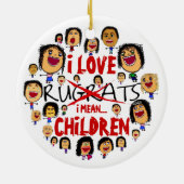 I Liebe All Children Cartoon Keramikornament (Hinten)