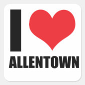 I Liebe Allentown Quadratischer Aufkleber (Vorderseite)