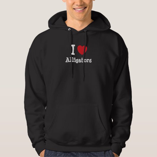 I Liebe Alligatoren Herz maßgeschneidert personali Hoodie (Vorderseite)