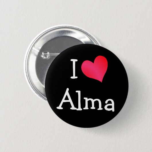 I Liebe Alma Button (Vorne & Hinten)