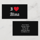 I Liebe Alma Visitenkarte (Vorne/Hinten)