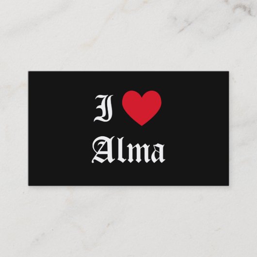 I Liebe Alma Visitenkarte (Vorderseite)