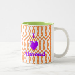 I Liebe Almond in Orange Zweifarbige Tasse