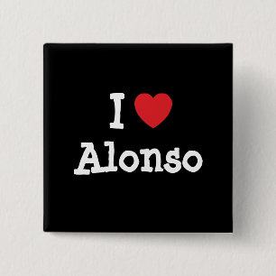 I Liebe Alonso Herzbrauch personalisiert Button