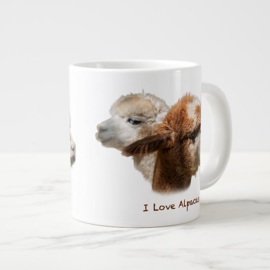I Liebe Alpacas Große Tasse (Vorderseite Rechts)