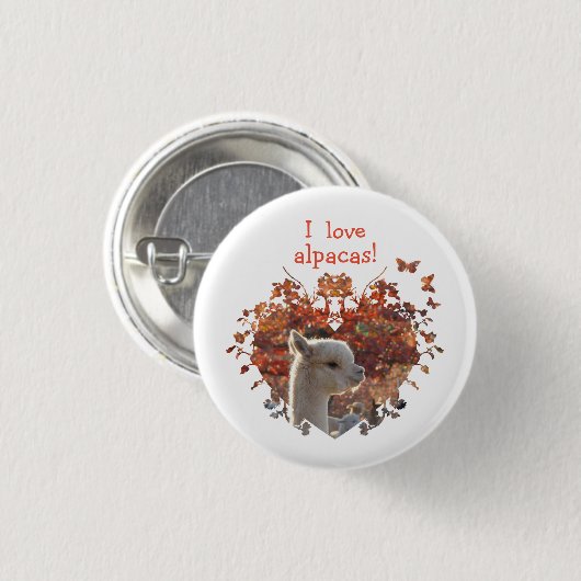 I Liebe-Alpaka-Knopf Button (Vorne & Hinten)