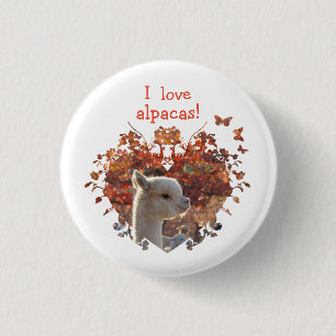 I Liebe-Alpaka-Knopf Button