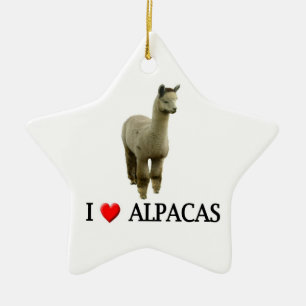 I Liebe Alpakas Keramikornament