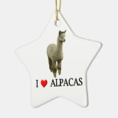 I Liebe Alpakas Keramikornament (Links)