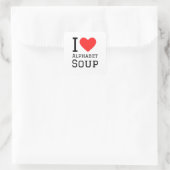 I Liebe Alphabet Suppe Quadratischer Aufkleber (Tasche)