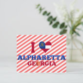 I Liebe Alpharetta, Georgien Postkarte (Stehend Vorderseite)