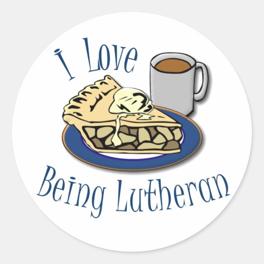I Liebe als Lutherische Funny Church Runder Aufkleber (Vorderseite)