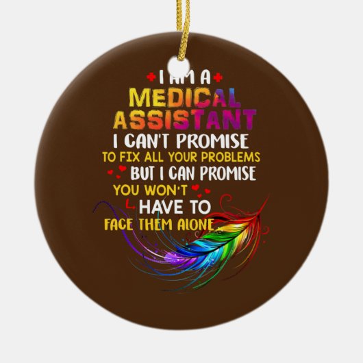 I Liebe als medizinischer Assistent Keramik Ornament (Vorne)