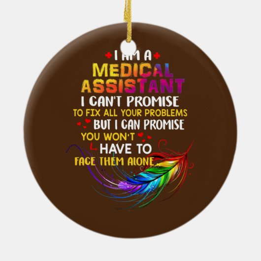 I Liebe als medizinischer Assistent Keramik Ornament (Hinten)