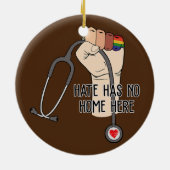 I Liebe als Mitarbeiter im Gesundheitswesen Keramik Ornament (Hinten)