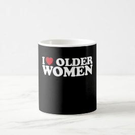 I Liebe Ältere Frauen Ich Herz Groovy Kaffeetasse