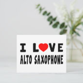 I Liebe Alto Saxophon Postkarte (Stehend Vorderseite)