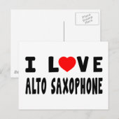 I Liebe Alto Saxophon Postkarte (Vorne/Hinten)