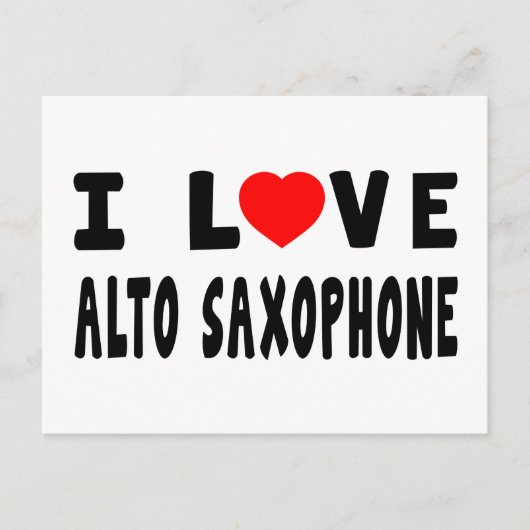 I Liebe Alto Saxophon Postkarte (Vorderseite)