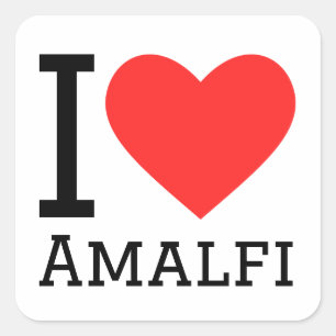I Liebe Amalfi Quadratischer Aufkleber