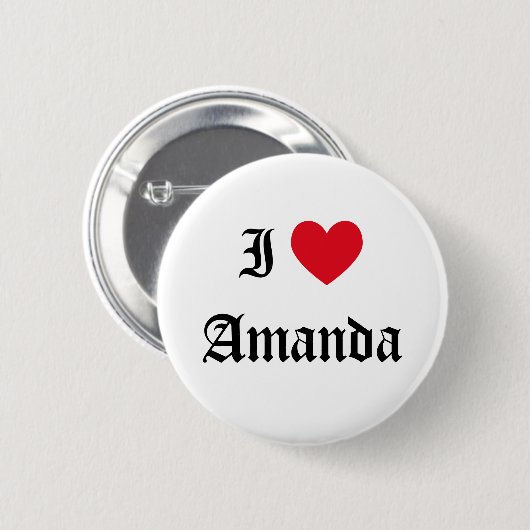 I Liebe Amanda Button (Vorne & Hinten)