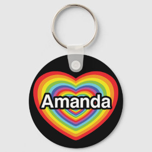 I Liebe Amanda, Regenbogenherz Schlüsselanhänger