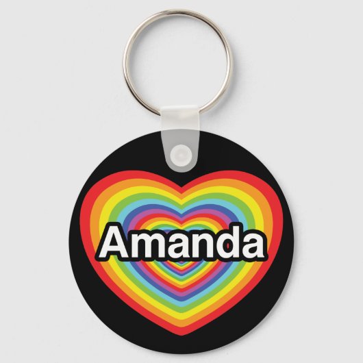 I Liebe Amanda, Regenbogenherz Schlüsselanhänger (Vorderseite)