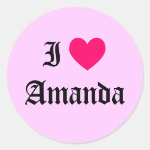 I Liebe Amanda Runder Aufkleber