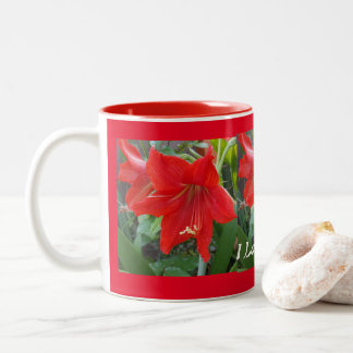 I Liebe Amaryllis Blume Cup Zweifarbige Tasse