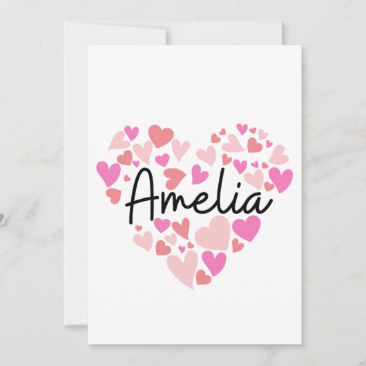 I Liebe Amelia Dankeskarte (Vorderseite)