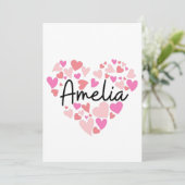 I Liebe Amelia Dankeskarte (Stehend Vorderseite)