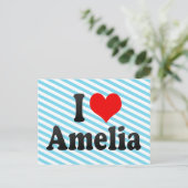 I Liebe Amelia Postkarte (Stehend Vorderseite)