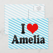 I Liebe Amelia Postkarte (Vorne/Hinten)