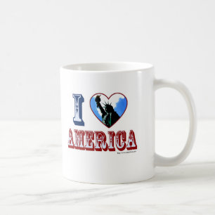 I Liebe America Heart Liberty Logo Art Fun Kaffeetasse