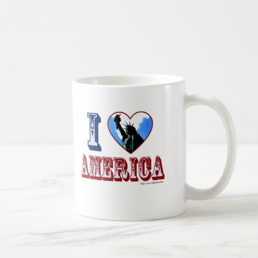 I Liebe America Heart Liberty Logo Art Fun Kaffeetasse (Rechts)
