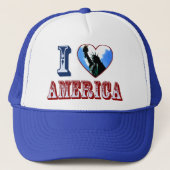 I Liebe America Liberty Heart Logo Truckerkappe (Vorderseite)