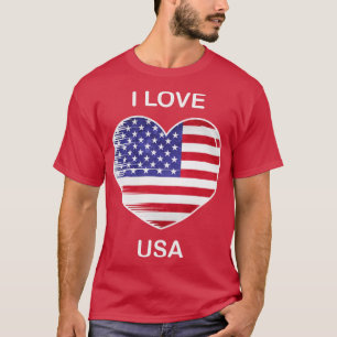 I Liebe America USA Flag My Zuhause My Country 2 T-Shirt