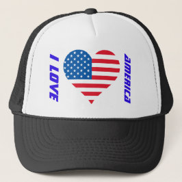 I Liebe America Usa Flag Trucker Hat Truckerkappe