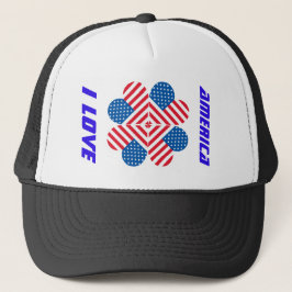 I Liebe America Usa Flag Trucker Hat Truckerkappe
