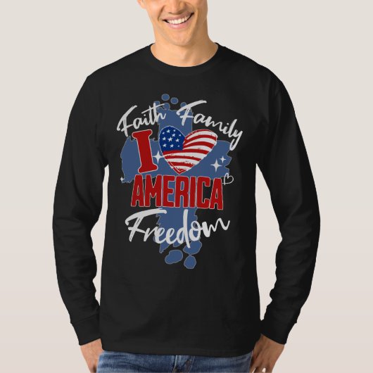 I Liebe Amerika 4. Juli Männer T - Shirt Black (Vorderseite)