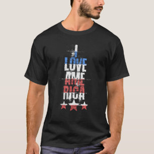 I Liebe Amerika 4. Juli Unabhängigkeit USA Flagge T-Shirt