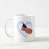 I Liebe Amerika - Amerikanische Flagge Kaffeetasse (Links)