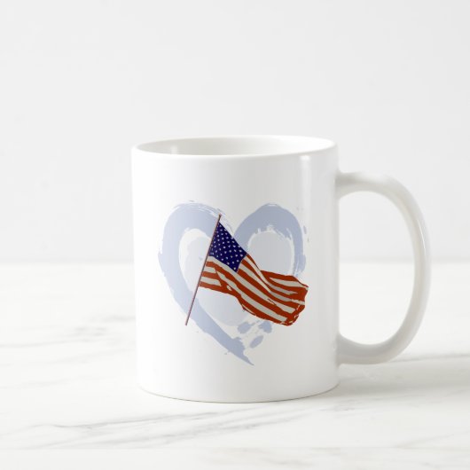 I Liebe Amerika - Amerikanische Flagge Kaffeetasse (Rechts)