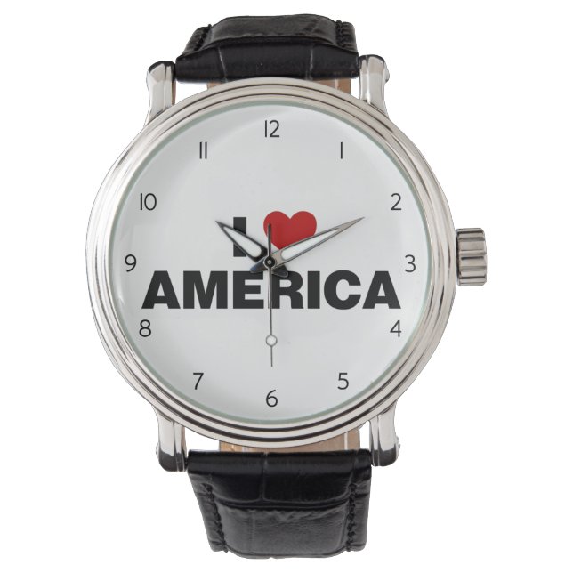 I Liebe Amerika Armbanduhr (Vorderseite)