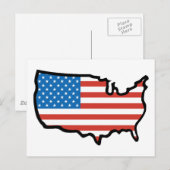 I Liebe Amerika - Flagge der Staaten Postkarte (Vorne/Hinten)