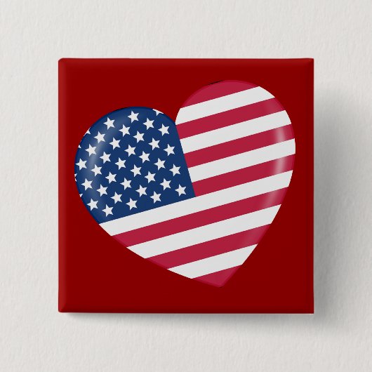 I Liebe Amerika - Herz des patriotischen Button (Vorderseite)