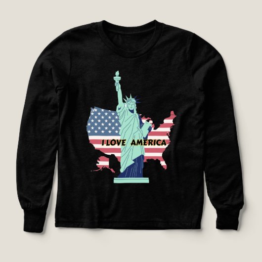 I Liebe Amerika - Liberty & Pride T - Shirt (Design Vorderseite)