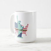 I Liebe Amerika - Liberty & Pride T - Shirt Kaffeetasse (Vorderseite Links)
