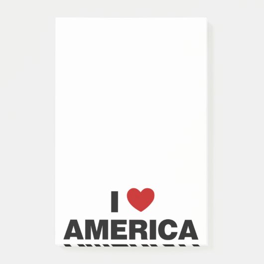 I Liebe Amerika Post-it Klebezettel (Vorderseite)